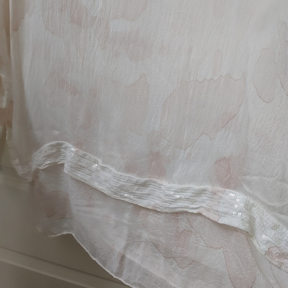 Via Veneto 🤍Made in Italy🤍 Silk Blend Flowy Boho Top ~ Size L - Picture 12 of 14